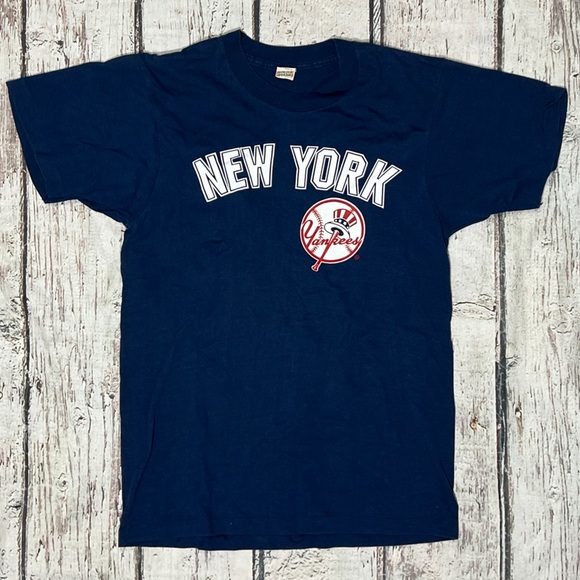 New York Yankees VTG 1980s MLB Baseball Screen Stars Crewneck SOFT Tshirt - Picture 1 of 5
